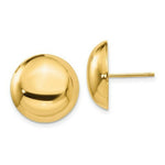 Load image into Gallery viewer, 14K Yellow Gold 15.5mm Button Post Earrings

