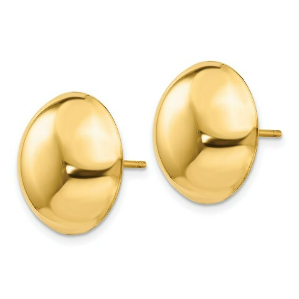 14K Yellow Gold 15.5mm Button Post Earrings