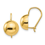 Load image into Gallery viewer, 14K Yellow Gold 10.50mm Hollow Half Ball Earrings
