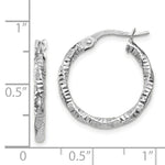 Load image into Gallery viewer, 14K White Gold Polished and Textured Hoop Earrings  2mm width
