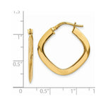 Load image into Gallery viewer, 14K Yellow Gold Tapered Square Hoop Earrings  2mm width
