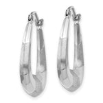 Load image into Gallery viewer, 14K White Gold Polished, Satin and Diamond-cut Hoop Earrings 5mm width
