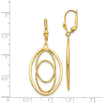 Load image into Gallery viewer, 14K Yellow Gold Textured and Polished Dangle Leverback Earrings
