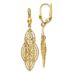 Load image into Gallery viewer, 14K Yellow Gold Textured and Polished Dangle Leverback Earrings
