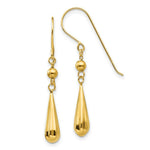 Load image into Gallery viewer, 14K Yellow Gold Grooved Puffed Teardrop Shepherd Hook Earrings
