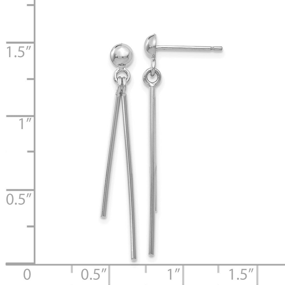 14K White Gold Polished Post Dangle Earrings