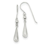 Load image into Gallery viewer, 14K White Gold Grooved Puffed Teardrop Shepherd Hook Earrings
