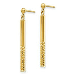 Load image into Gallery viewer, 14K Yellow Gold Polished and Diamond-cut Bar Dangle Post Earrings
