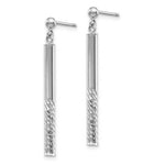 Load image into Gallery viewer, 14k White Gold Polished and Diamond-cut Bar Dangle Post Earrings
