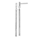 Load image into Gallery viewer, 14k White Gold Polished and Diamond-cut Bar Dangle Post Earrings
