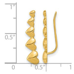Load image into Gallery viewer, 14K Yellow Gold Heart Polished Ear Climber Earrings
