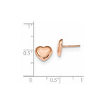 Load image into Gallery viewer, 14k Rose Gold Polished Heart Post Earrings
