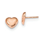 Load image into Gallery viewer, 14k Rose Gold Polished Heart Post Earrings

