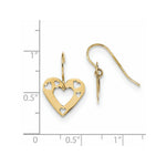 Load image into Gallery viewer, 14K Yellow Gold Polished Cut-out Heart Dangle Earrings
