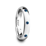 Load image into Gallery viewer, Mens Tungsten Tungsten Carbide Alexandrite Setting Wedding Ring - Polished Domed Comfort Fit - 4mm Wide - Style name: ALEX
