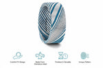 Load image into Gallery viewer, Mens Damascus Steel Vivid Etched Design Blue Wedding Ring - Flat Brushed Comfort Fit - 6mm 8mm Wide - Style name: DUKE
