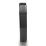Load image into Gallery viewer, Mens Flat Black Ceramic Brushed Center Wedding Ring - Polished Edges Comfort Fit - 4mm 6mm 8mm 10mm 12mm Wide - Style name: OCTAVIUS
