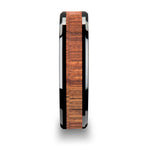 Load image into Gallery viewer, Mens Black Ceramic Koa Wood Inlaid Wedding Ring - Beveled Comfort Fit - 4mm 6mm 7mm 8mm 10mm 12mm Wide - Style name: ACACIA

