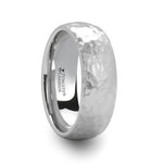 Load image into Gallery viewer, Mens White Tungsten Hammered Finish Wedding Ring - Domed Comfort Fit - 6mm 8mm Wide - Style name: CHANDLER
