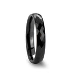 Load image into Gallery viewer, Mens Black Ceramic 288 Diamond Faceted Wedding Ring - Polished Comfort Fit - 4mm 6mm 8mm Wide - Style name: DRACO
