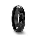 Load image into Gallery viewer, Mens Black Ceramic 288 Diamond Faceted Wedding Ring - Polished Comfort Fit - 4mm 6mm 8mm Wide - Style name: DRACO
