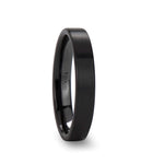 Load image into Gallery viewer, Mens Black Ceramic Flat Pipe Cut Wedding Ring - Brushed Comfort Fit - 4mm 6mm 8mm 10mm 12mm Wide - Style name: DRAKON
