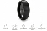 Load image into Gallery viewer, Mens Black Ceramic Domed Wedding Ring - Brush Finished Comfort Fit - 2mm 4mm 6mm 8mm 10mm 12mm Wide - Style name: ATTOR
