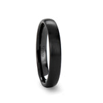 Load image into Gallery viewer, Mens Black Ceramic Domed Wedding Ring - Brush Finished Comfort Fit - 2mm 4mm 6mm 8mm 10mm 12mm Wide - Style name: ATTOR
