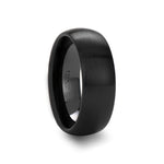 Load image into Gallery viewer, Mens Black Ceramic Domed Wedding Ring - Brush Finished Comfort Fit - 2mm 4mm 6mm 8mm 10mm 12mm Wide - Style name: ATTOR
