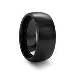 Load image into Gallery viewer, Mens Black Ceramic Domed Wedding Ring - Brush Finished Comfort Fit - 2mm 4mm 6mm 8mm 10mm 12mm Wide - Style name: ATTOR
