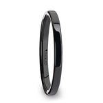 Load image into Gallery viewer, Mens Black Ceramic Flat Wedding Ring - Polish Finished Comfort Fit - 2mm 4mm 6mm 8mm 10mm 12mm Wide - Style name: FRAENER
