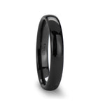 Load image into Gallery viewer, Mens Black Ceramic Domed Wedding Ring - Polished Finished Comfort Fit - 4mm 6mm 8mm 10mm 12mm Wide - Style name: LANDON

