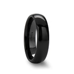 Load image into Gallery viewer, Mens Black Ceramic Domed Wedding Ring - Polished Finished Comfort Fit - 4mm 6mm 8mm 10mm 12mm Wide - Style name: LANDON
