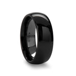 Load image into Gallery viewer, Mens Black Ceramic Domed Wedding Ring - Polished Finished Comfort Fit - 4mm 6mm 8mm 10mm 12mm Wide - Style name: LANDON

