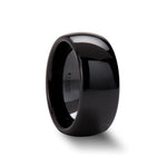Load image into Gallery viewer, Mens Black Ceramic Domed Wedding Ring - Polished Finished Comfort Fit - 4mm 6mm 8mm 10mm 12mm Wide - Style name: LANDON
