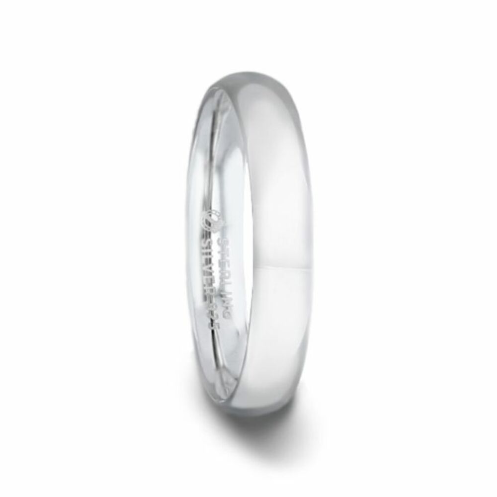 Mens Womens Silver Polished Finish Wedding Ring - Domed Comfort Fit - 4mm 8mm Wide - Style name: VIVID