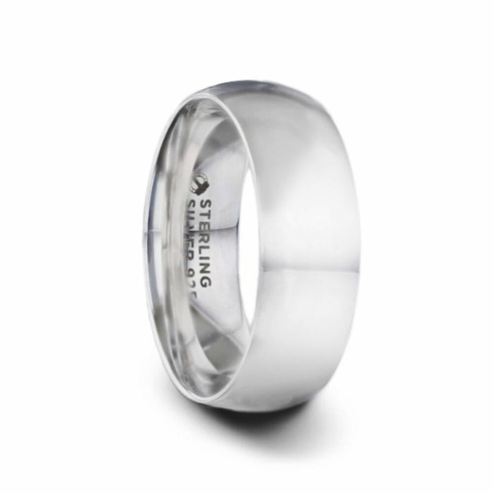 Mens Womens Silver Polished Finish Wedding Ring - Domed Comfort Fit - 4mm 8mm Wide - Style name: VIVID