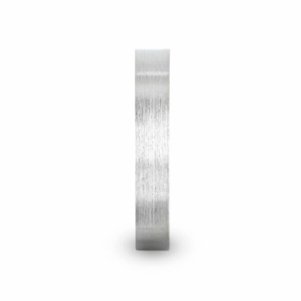 Mens Womens Silver Brushed Finish Wedding Ring - Flat Comfort Fit - 4mm 8mm Wide - Style name: ARISTOCRAT