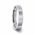 Load image into Gallery viewer, Mens Womens Silver Brushed Center Beveled Edges Wedding Ring - Flat Comfort Fit - 4mm 8mm Wide - Style name: CASPER
