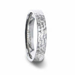 Load image into Gallery viewer, Mens Womens Silver Hammered Finish Wedding Ring - Flat Comfort Fit - 4mm 8mm Wide - Style name: SILVERADO
