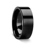 Load image into Gallery viewer, Mens Black Titanium Flat Wedding Ring - Polished Comfort Fit - 8mm Wide - Style name: NEO
