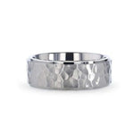 Load image into Gallery viewer, Mens Titanium Raised Hammered Finish Step Edges Wedding Ring - Polished Comfort Fit - 8mm Wide - Style name: MINISTER
