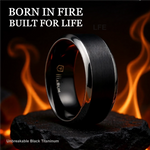 Load image into Gallery viewer, Mens Titanium Brushed Black Center Wedding Ring - Polished Beveled Edges Comfort Fit - 6mm 8mm Wide - Style name: ATNOS - Ring Size 4
