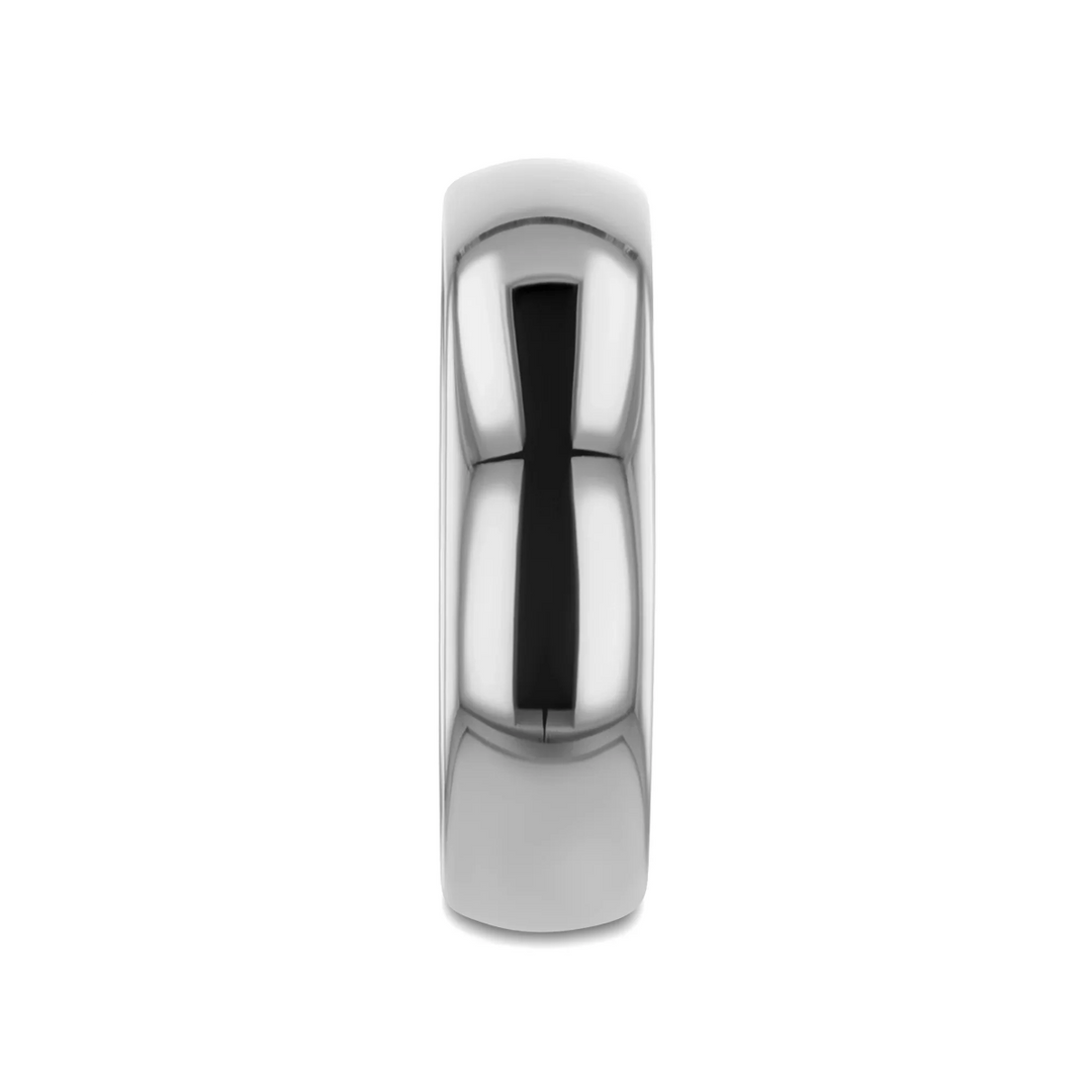 Mens Titanium Domed Wedding Ring - Polished Finish Comfort Fit - 6mm 8mm Wide - Style name: PETERSON