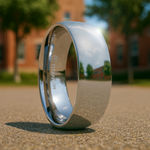 Load image into Gallery viewer, Mens Titanium Domed Wedding Ring - Polished Finish Comfort Fit - 6mm 8mm Wide - Style name: PETERSON
