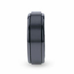 Load image into Gallery viewer, Mens Black Titanium Spinning Polished Base Wedding Ring - Brushed Center Comfort Fit - 8mm Wide - Style name: PHANTOM
