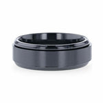Load image into Gallery viewer, Mens Black Titanium Spinning Polished Base Wedding Ring - Brushed Center Comfort Fit - 8mm Wide - Style name: PHANTOM
