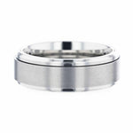 Load image into Gallery viewer, Mens Titanium Spinning Brushed Center Wedding Ring - Polished Beveled Comfort Fit - 8mm Wide - Style name: REBELLION
