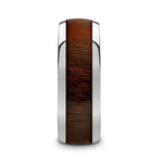 Load image into Gallery viewer, Mens Tungsten Carbide Rosewood Inlay Domed Wedding Ring - Polished Finish Comfort Fit - 8mm Wide - Style name: DALBERG
