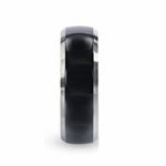 Load image into Gallery viewer, Mens Black Titanium Domed Wedding Ring - Beveled Polished Comfort Fit - 8mm Wide - Style name: SALEEN
